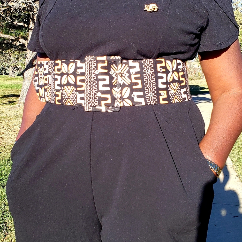 SOLD - Wide - Buckle Belt (African Print)